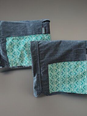 2 Lovesac Sactional Midnight Navy Blue Corded Velvet Side Covers